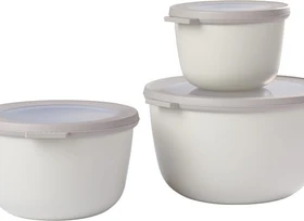 Mepal Multischüssel Cirqula rund hoch Aufbewahrungsbehälter-Set nordic white, 3-tlg.