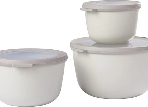 Mepal Multischüssel Cirqula rund hoch Aufbewahrungsbehälter-Set nordic white, 3-tlg.