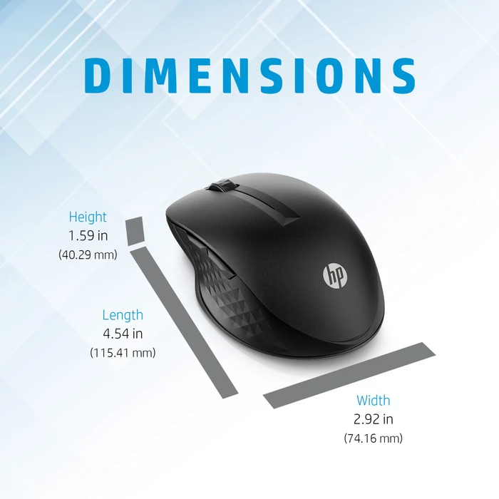HP 430 Multi-Device Wireless Mouse Jet Black, USB/Bluetooth