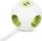REV Ritter PowerGlobe Steckdosenwürfel, 4-fach, 2x USB, 1.4m, weiß/grün Vorschaubild