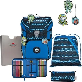 DerDieDas ErgoFlex Easy Exklusiv Superflash Blue Robot Schultaschen-Set, 5-tlg.