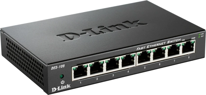 D-Link DES-100 Desktop Switch, 8x RJ-45