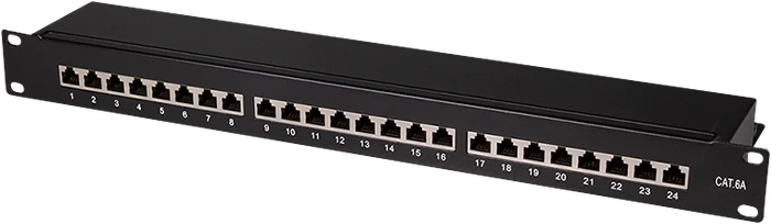 LOGILINK NP0061 Patchpanel 19" schwarz, 24-Port, CAT 6a Image