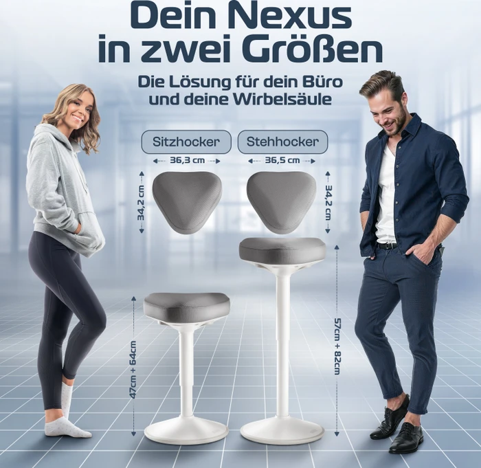 Clouvou Nexus Hocker, 470-640mm, anthrazit