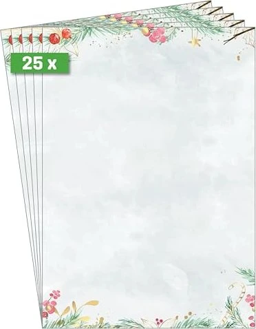 Sigel Weihnachtsmotiv Christmas Magic Watercolor Kunstdruckpapier sehr helles blau, A4, 90g/m², 25 Blatt
