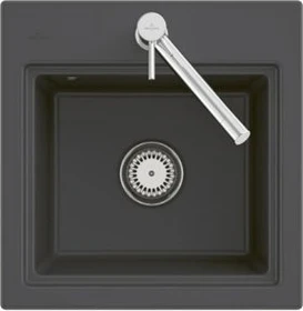 Villeroy & Boch Subway Style 50 S flat flächenbündig Becken mittig mit Ablauffernbedienung stone white