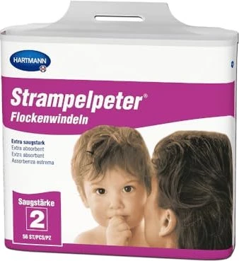 Hartmann Strampelpeter Einweg-Flockenwindel Saugstärke 2, 224 Stück (4x 56 Stück)