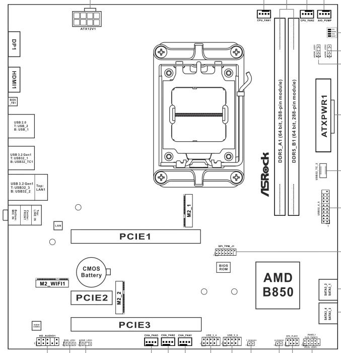 ASRock B850M-X R2.0 (AMD AM5)