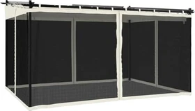 vidaXL Pavillon 4x3m mit Netzwänden creme
