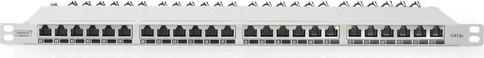 Digitus Professional 24-Port Patchpanel inkl. LSA-Anschlusstechnik, 19", 0.5HE, grau