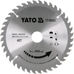 Yato YT-60652 HM Kreissägeblatt 40Z, 210x2.2x30mm, 1 Stück