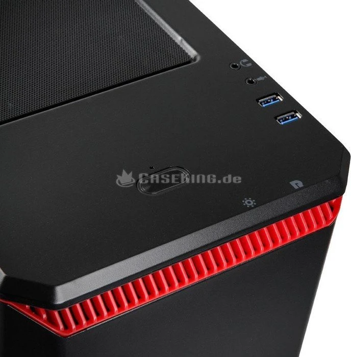 Phanteks Eclipse P400 Tempered Glass Edition schwarz/rot, Glasfenster