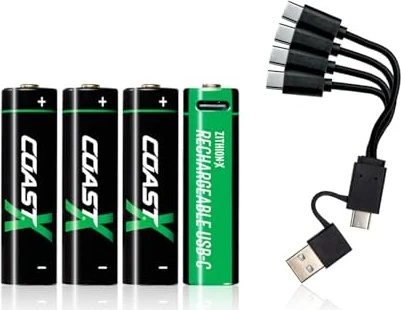 Coast Zithion-X AA Rechargeable USB-C 2400mAh, 4er-Pack