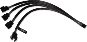 Alphacool 4-Pin auf 4x 4-Pin Verteiler, sleeved, 30cm, schwarz