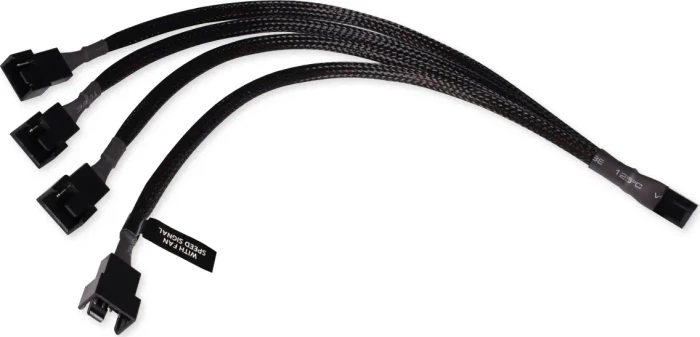 Alphacool 4-Pin auf 4x 4-Pin Verteiler, sleeved, 30cm, schwarz