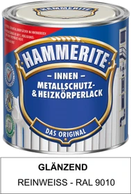 Hammerite Metallschutz- & Heizkörperlack innen glänzend weiß, 500ml