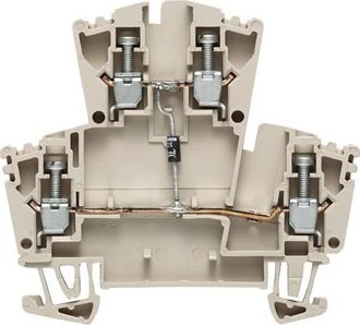 Weidmüller WDK 2.5 1D A.2 Bauelement-Reihenklemme, Schraubanschluss, dunkelbeige, 2.5 mm², 400 V, 400 V, Anzahl Anschlüsse: 4, Anzahl der Etagen: 2, TS 35