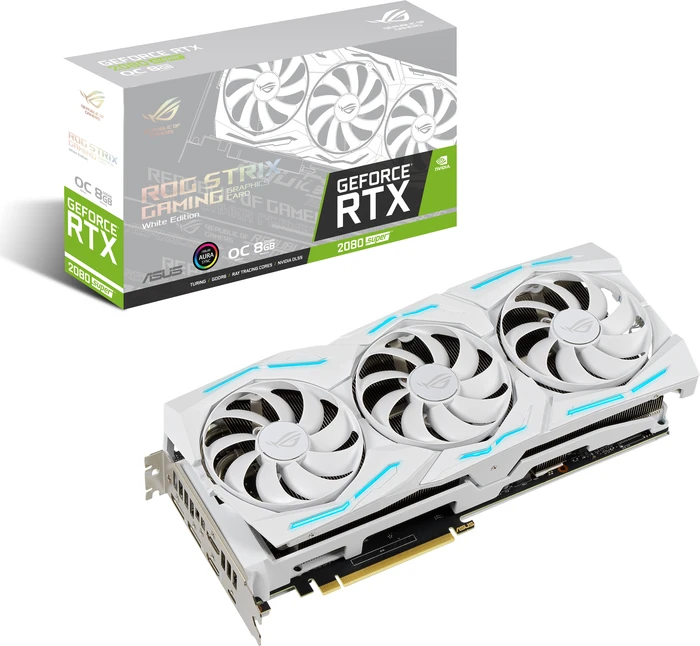 ASUS ROG Strix GeForce RTX 2080 SUPER OC White, ROG-STRIX-RTX2080S-O8G-WHITE-GAMING, 8GB GDDR6, 2x HDMI, USB-C, 2x DP