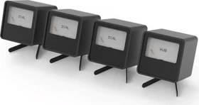 Streacom VU1 Dynamic Analogue Dials, Zeigermessgerät, Starter Kit, 1x Hub, 3x Dials, schwarz, 1.5", 4er-Pack