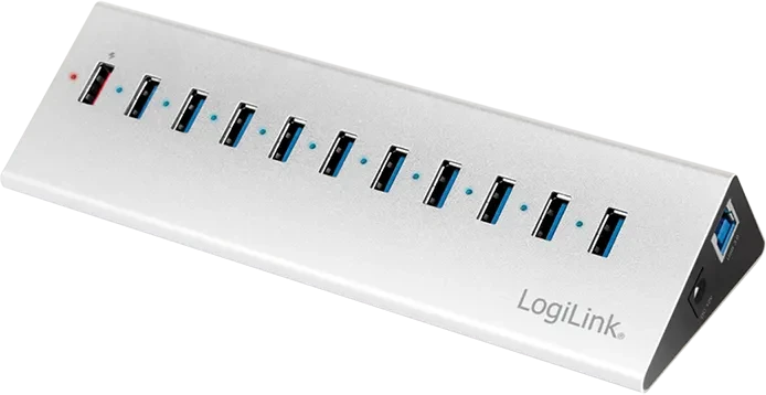 LogiLink Aluminium USB-Hub, 11x USB-A 3.0, USB 3.0 Micro-B [Buchse]