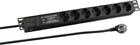 EFB Elektronik 19" Rackmount Aluminium Steckdosenleiste, 1HE, 7-fach, 250V, grau, 2m