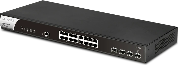DrayTek VigorSwitch P/PQ Series Rackmount 2.5G Managed Switch, 16x RJ-45, 4x SFP+
