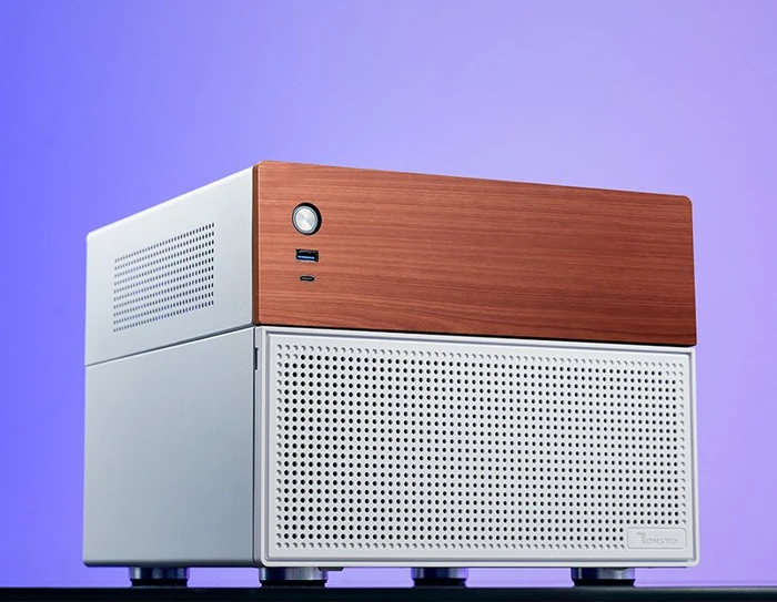 Jonsbo N4 White, weiß/braun