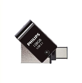 Philips USB-Flashlaufwerk mit Zweifach-Stecker 128GB, USB-A + USB-C, USB 3.2 Gen 1×1