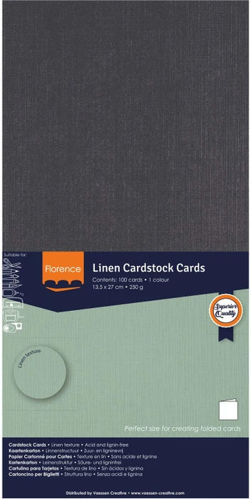 Vaessen Creative Leinenkarton, 270x135mm, schwarz, 100 Blatt