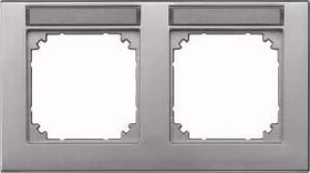 Merten M-PLAN Rahmen 2fach waagerechte Montage, aluminium edelmatt