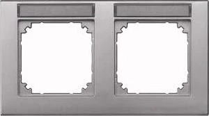 Merten M-PLAN Rahmen 2fach waagerechte Montage, aluminium edelmatt