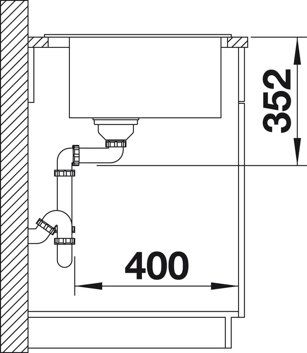 Blanco Naya XL 9 Einbau Becken mittig felsgrau