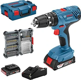 Bosch Professional GSB 18V-21 Akku-Schlagbohrschrauber inkl. L-Boxx + 2 Akkus 2.0Ah + Zubehör