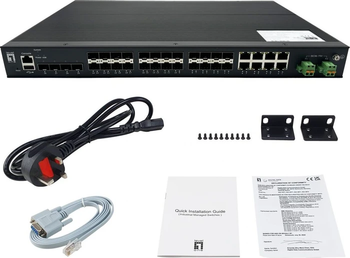 LevelOne IGU Industrial Rackmount Gigabit Managed Switch, 20x SFP, 8x RJ-45/SFP