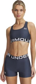 Under Armour HeatGear Armour Mid Sport-BH downpour gray/white (Damen)