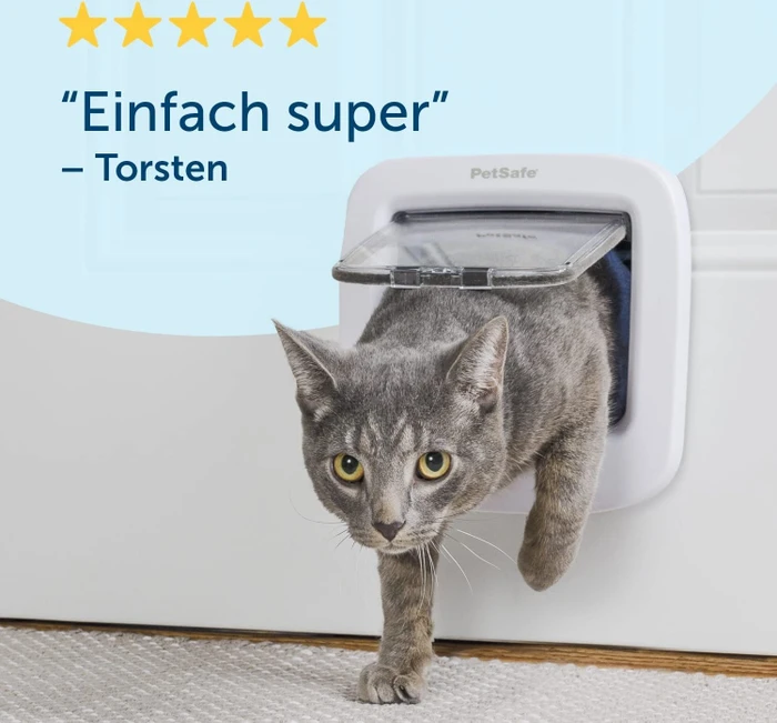 PetSafe Katzenklappe mit manueller Verriegelung, weiß