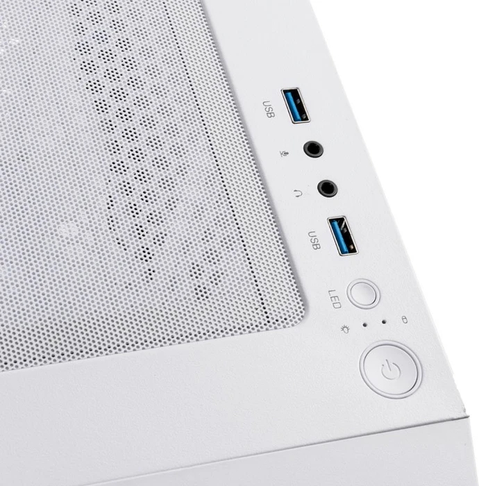 BitFenix Nova Mesh SE TG 4ARGB, weiß/violett, inkl. 4x Lüfter, Lüfter LED RGB, Glasfenster