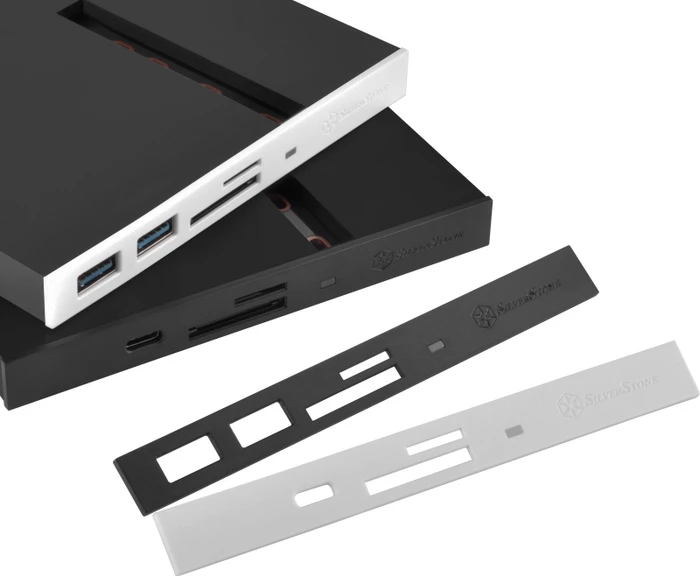 SilverStone ODD-Adapter, für 12.7mm Einschub, 2x USB-A 3.0