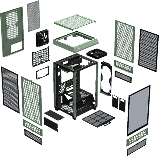 Thermaltake The Tower 200 Matcha Green, grün, Glasfenster, Mini-ITX