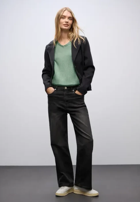 Street One V-Neck Pullover serene green mel. (Damen)