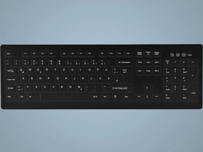 Contour Design Active Key desinfizierbare Funktastatur, schwarz, USB, DE