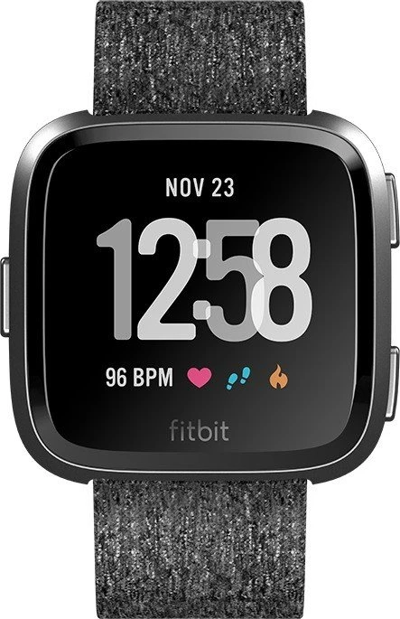 Fitbit Versa Special Edition Aktivitäts-Tracker charcoal woven/graphite aluminium