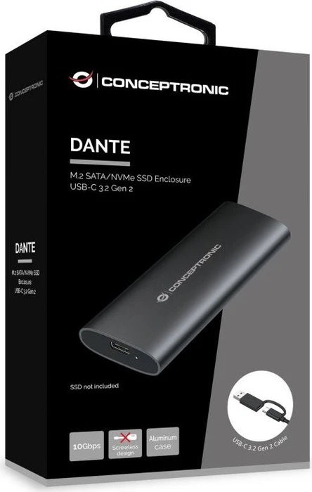 Conceptronic M.2 SSD-Gehäuse, USB-C 3.1