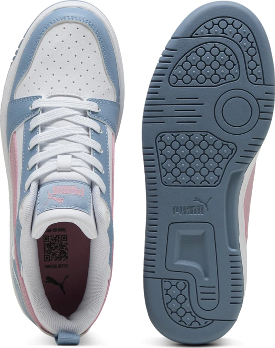 Puma Rebound V6 Lo puma white/poised pink/cool blue (Junior)