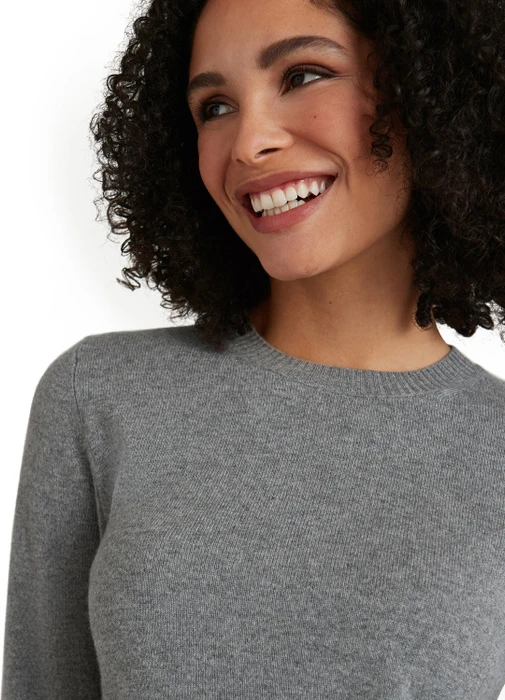 Falke Luxury Rundhals Pullover light greymel. (Damen)