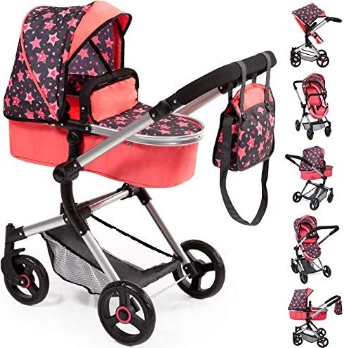 Bayer Design Kombi-Puppenwagen Neo Vario Sterne koralle