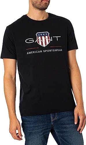Gant Archive Shield T-Shirt kurzarm schwarz (Herren)