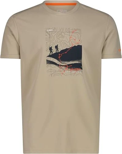 CMP Pique Adventure Print Funktionsshirt kurzarm sand (Herren)