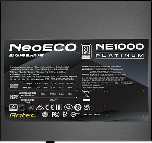 Antec Neo Eco Platinum NE1000P 1000W, ATX 3.1