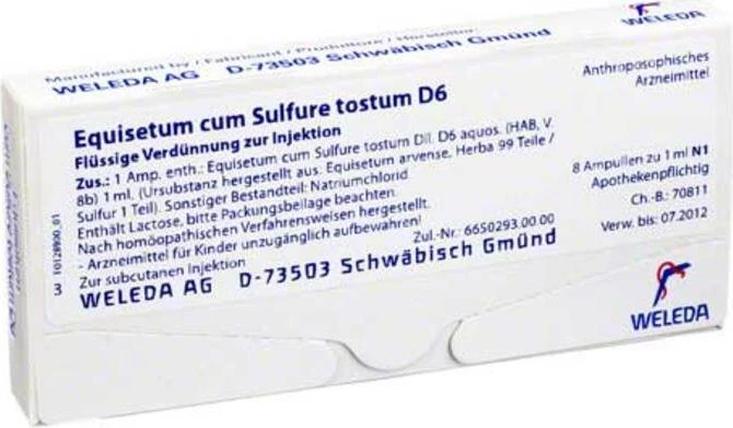 Weleda Equisetum Cum Sulfure Tostum D6 Ampullen, 8ml (8x 1ml)